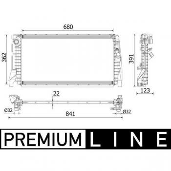 Radiador de refrigeración del motor BEHR MAHLE CR 2279 000P / MAHLE ORIGINAL CR 2279 000P