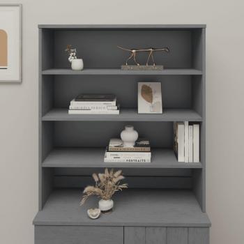 Aparador superior HAMAR de madera maciza de pino, dimensiones 90x30x100 cm, mueble de almacenaje para salón, buffet, armario auxiliar y armario de almacenamiento en color gris oscuro