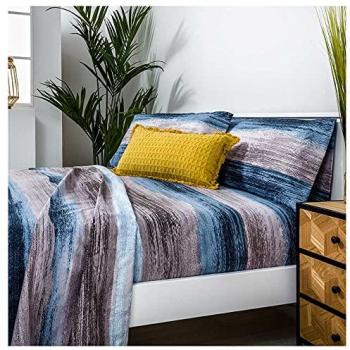 Juego de sábanas LOMBA de microfibra hipoalergénica para cama de 160 x 190/200, incluye sábana encimera y fundas de almohada