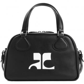 Courrèges Women's Black Smooth Leather Bowling Tote Bag - One Size