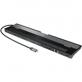 Estación de Acoplamiento USB-C® Dual HDMI™ j5create JCD542-N con 2 puertos HDMI y 4 puertos USB, soporte para 4K Ultra HD, gris y negro
