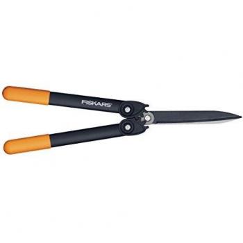Fiskars Tijeras Cortasetos PowerGear II, Acero Inoxidable Antiadherente, 57 cm, HS72, Negro/Naranja, 1000596