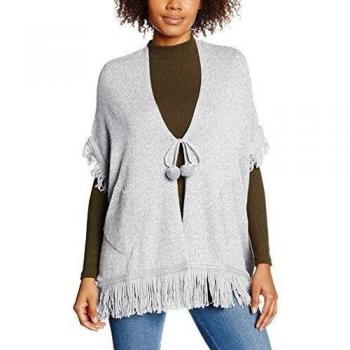 YERSE Duff, Poncho para Mujer, Gris, S-M
