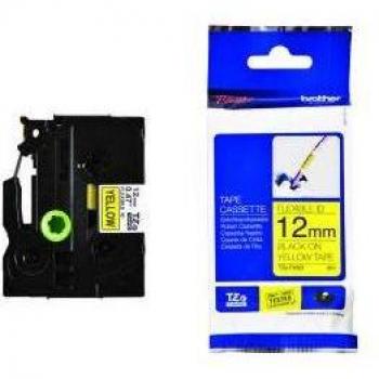 Brother TZe-FX631 Cinta Laminada Flexible para P-Touch, Texto Negro sobre Fondo Amarillo, 12mm x 8m