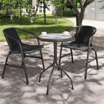 Anthracite Steel Garden Table Ø50x71 cm