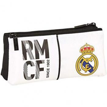 Real Madrid, 22 cm, 811854548 2018 Bolsa de Aseo, Unisex, Blanca/Negra