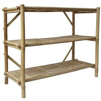 Consola de bambú Fidji de 3 niveles, Natural, 100x40x81 cm