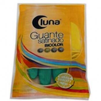 Guantes Luna Bicolor Satinado Amarillo-Verde T.Mediana, Neutro, Medio