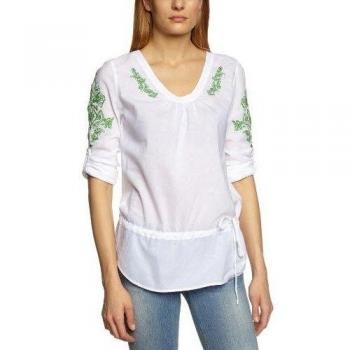 BOGNER FIRE + ICE D Blusen Nine - Blusa / Camiseta de náutica para mujer, color blanco / verde, talla 38