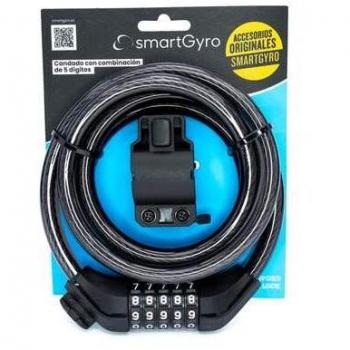 Candado de Combinación SmartGyro SG27-348 de 5 Dígitos para Patinete/Bicicleta, Sistema Antirrobo, Cadena Segura - Color Negro