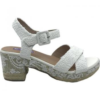 Sandalias de Mujer MANDARINA CUNAS NOVIA NELCY BLANCO - Cuñas Novia Mandarina Nelcy, color blanco, diseño elegante, ideal para ocasiones especiales, con tacón cómodo y plataforma