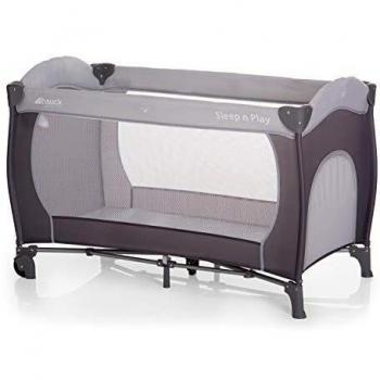 Hauck Cuna de Viaje Sleep N Play Go, para Bebes y Niños de Nacimiento hasta 15 kg, 120 x 60 cm, Ruedas, Plegable, Compacta, Ligera, Bolsa de Transporte, Gris