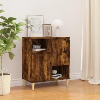 Aparador de madera contrachapada 60x35x70 cm color roble ahumado, mueble de almacenaje para salón, buffet, armario auxiliar y armario de almacenamiento