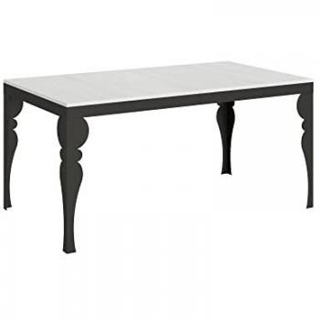 Mesa extensible Paxon Evolution 90x160/264 cm Fresno Blanco con estructura Antracita
