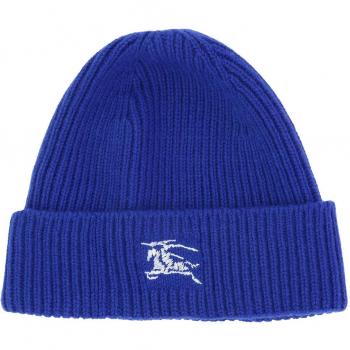 Burberry Women's Logo Wool Beanie Hat in Blue | Size UNI | 8078810B7323