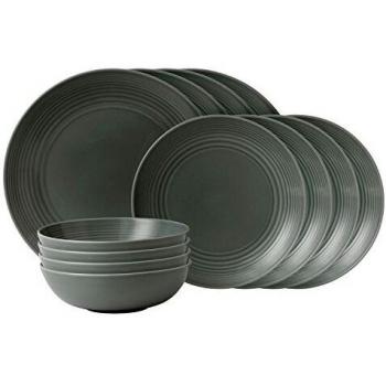 Royal Doulton 12 piezas Cuenco de gres para juego de Maze, Gris