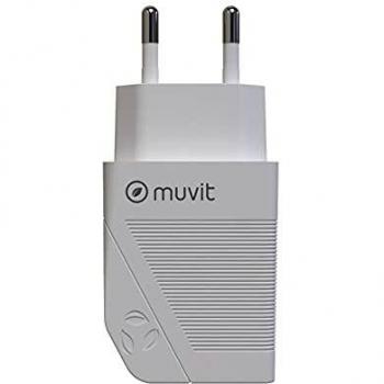 muvit for change Transformador 1 USB QC 3.0 18W+1 Tipo C PD 20W Blanco