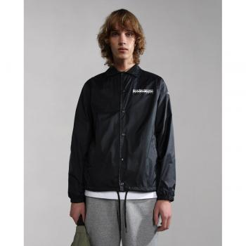 Napapijri A-Canar Men's Black Waterproof Sports Jacket with Contrast Details and Logo, Size S