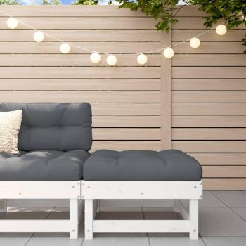 vidaXL Garden Footstool White Solid Wood Pine