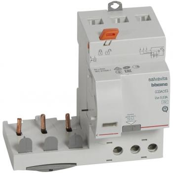 Bloque diferencial Bticino 3P 63A AC 30mA G33AC63