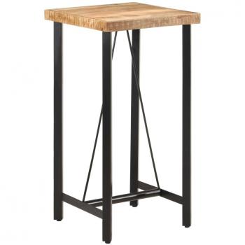 Mesa alta de hierro y madera maciza de mango 55x55x107 cm