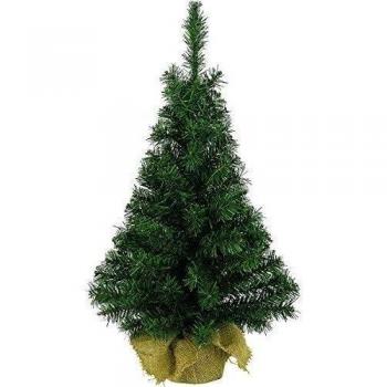 Christbaum / Mini Weihnachtsbaum mit Jutesack H 45 cm grün