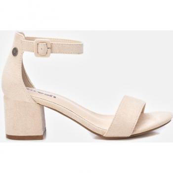Sandalias Abiertas de Tacón para Mujer Beige REFRESH 170789 con Cierre de Hebilla