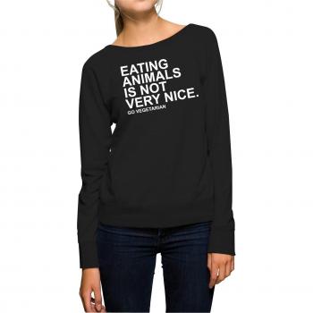 Eating Animals Is Not Nice Sweater Girls Negro-XL