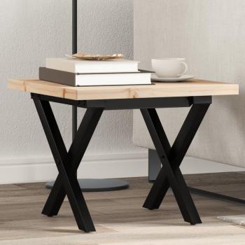 Mesa de centro vidaXL marco de madera maciza de pino y hierro, dimensiones 50x50x35,5 cm, ideal como mesita de salón, comedor o auxiliar, color marrón