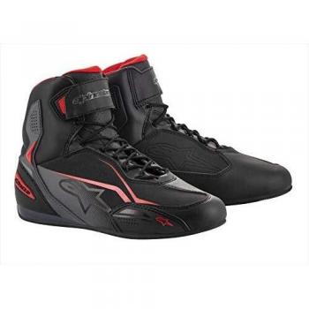 Alpinestars Faster-3 Motorcycle Shoes - Black/Grey/Red, Protective and Stable