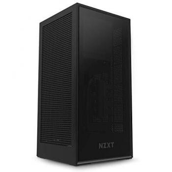 NZXT H1 - Estuche ITX de Factor de Forma pequeño - Flujo de Aire de cámara Doble - Panel Frontal de Vidrio Templado teñido - Fuente de alimentación integrada de 650 W 80+ Gold - Negro