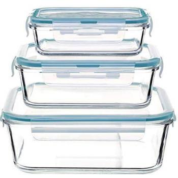 Conjunto de 3 cajas de conservación de vidrio transparente Five Simply Smart