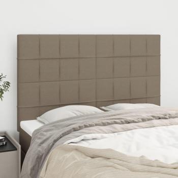 Cabeceros 4 unidades tela gris taupe 72x5x78/88 cm vidaXL