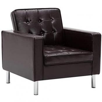 vidaXL Sillón Tapizado Piel Sintética Marrón 75x70x75cm Mobiliario Decoración