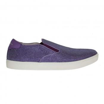 Dolce & Gabbana Purple Strass Canvas Logo Sneakers - EU44/US11