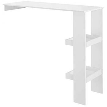 Mesa de Bar Sölvesborg 120x45x106 cm Aglomerado Blanco con 2 Estantes Integrados