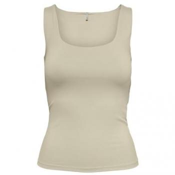 Only EA Women's Beige Wide Strap Tank Top