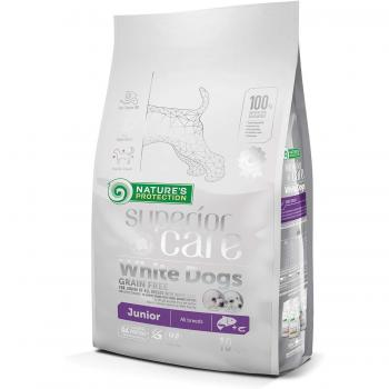 Nature's Protection Junior Pelo Blanco Grain Free Pescado Blanco 4 Kg - Pienso para perros junior de pelo blanco, sin cereales, formulado con pescado blanco, 4 kg