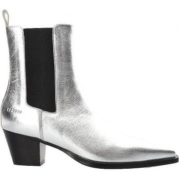 Copenhagen Silver Flat Ankle Cowboy Boots for Women - Size 40