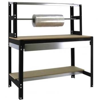 Estantería de Trabajo SimonRack BT4 Box 1500 Antracita/Madera, Capacidad de Peso 600 kg, con Cajón, Dimensiones 1445 x 1510 x 760 mm