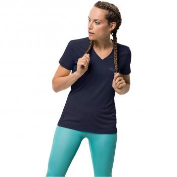 Jack Wolfskin Mujer Camiseta Cross Trail T, mujer, azul medianoche, small