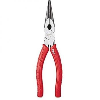 Milwaukee MIL48226101 48226101 Flat Long & Snipe Nose Pliers, Red, 8