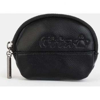 Monedero Negro con Logo Grabado y Cremallera