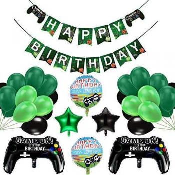 Decoración Cumpleaños Niño Decoraciones Cumpleaños Videojuegos Globos de Control de Videojuegos Globos de papel de Estrella de 18 Pulgadas