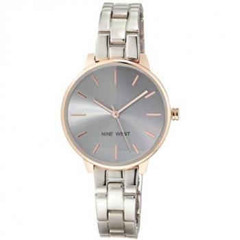 Reloj de Mujer Nine West Modelo NW_2683GYRT con Correa Gris y Esfera Rosa