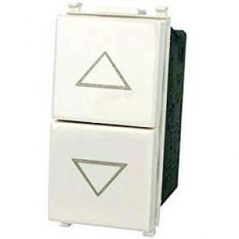 Pulsante Doble Saliscendi 1P+1P Blanco Compatible con Vimar Plana 16A