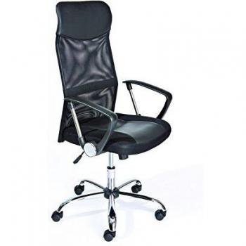 Silla de Oficina Regulable en Altura Negra Torino con Ruedas y Apoyabrazos