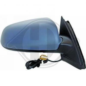 Espejo retrovisor DIEDERICHS 1017125 con diseño específico para vehículos, ajuste manual, cristal plano, y acabado en negro