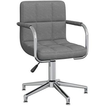 Silla de oficina giratoria de tela gris claro