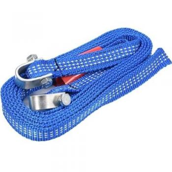 Cuerda de remolque VOREL 82232 - capacidad de carga 2500 kg, longitud adecuada para remolques, material resistente a la abrasión, ganchos de acero en ambos extremos